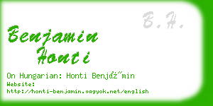 benjamin honti business card